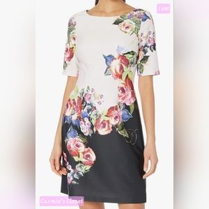 🔥NWT🔥OBO🔥 🔵 Adrianna Papell Women's Rose Printed A-line Dress 16W